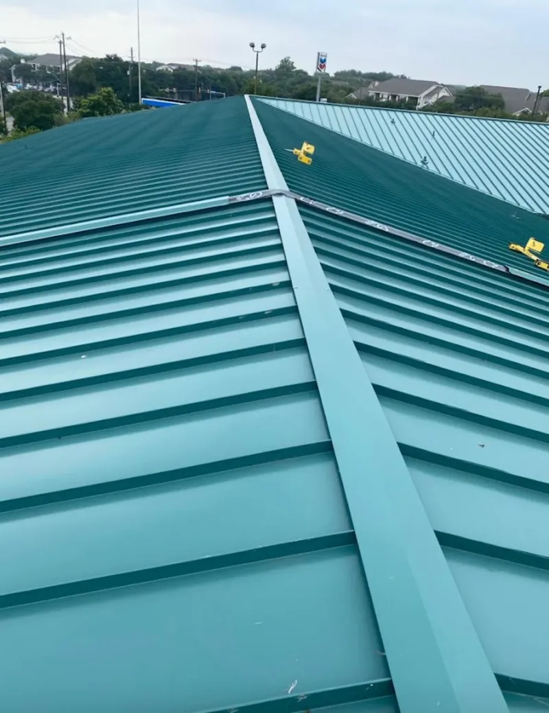 Green commercial metal roof ridge and valley for Metal Roof Repair in Sodus